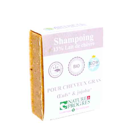 Shampooing solide cheveux gras au lait de chèvre 100g