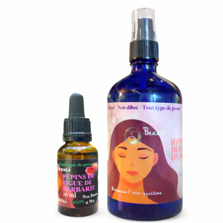 Duo Printemps : Huile de pépins de figue de Barbarie + Eau Florale de rose de Damas — Offre de lancement